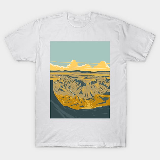 Fish River Canyon or Visrivier Kuil in Namibia Southern Africa WPA Art Deco Poster T-Shirt by patrimonio